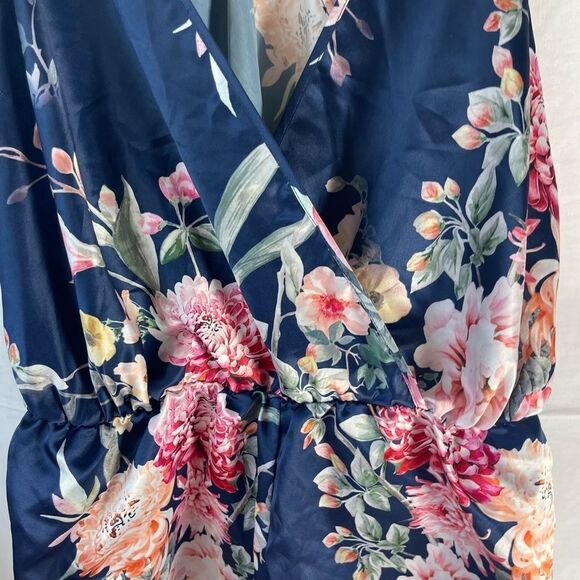 Anthropologie Flora Nikrooz Renata Luxury Lingerie Blue Floral Romper Sz… - Picture 5 of 11